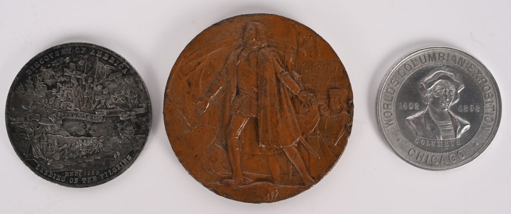 3- COLUMBIAN EXPOSITION MEDAL: Includes 1893 Columbian Exposition Award Bronze Medal awarded to E.D. Childs, 1893 Columbian Exposition Aluminum Medal with Souviner Ticket, and 1893 Columbian Exposition Signing of Declaration of Ind