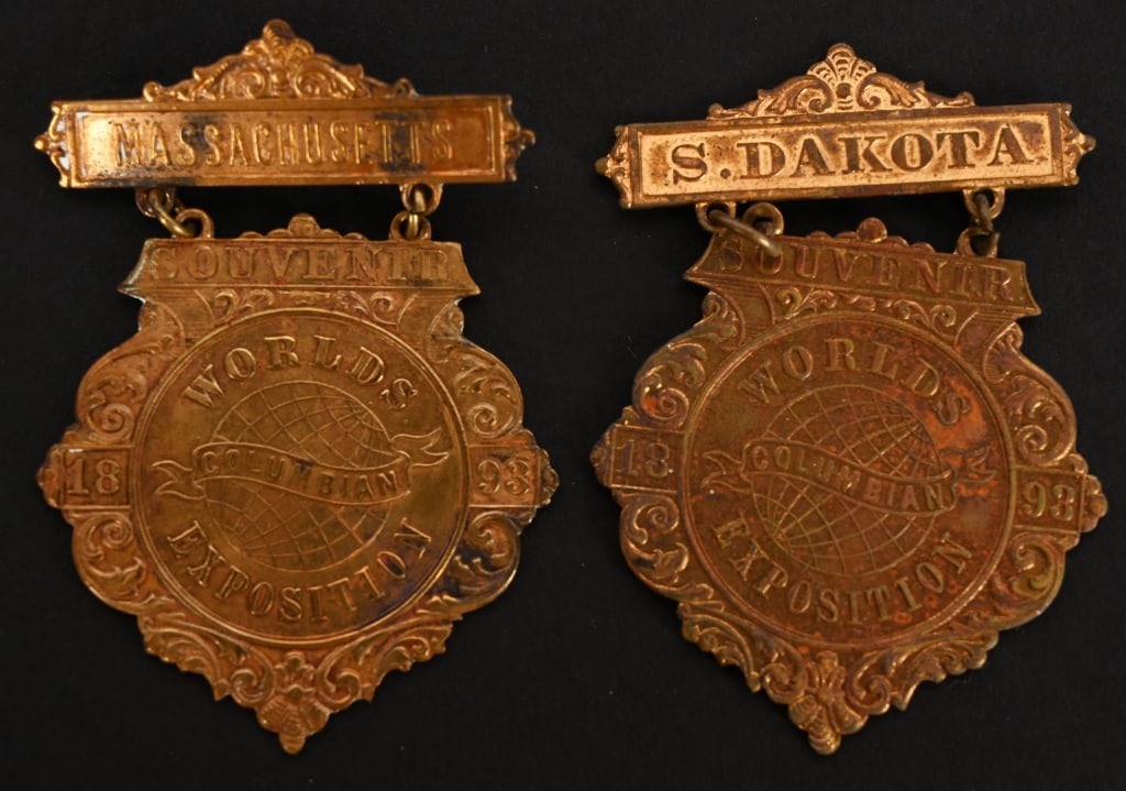 7 COLUMBIAN EXPOSITION BADGES - 2