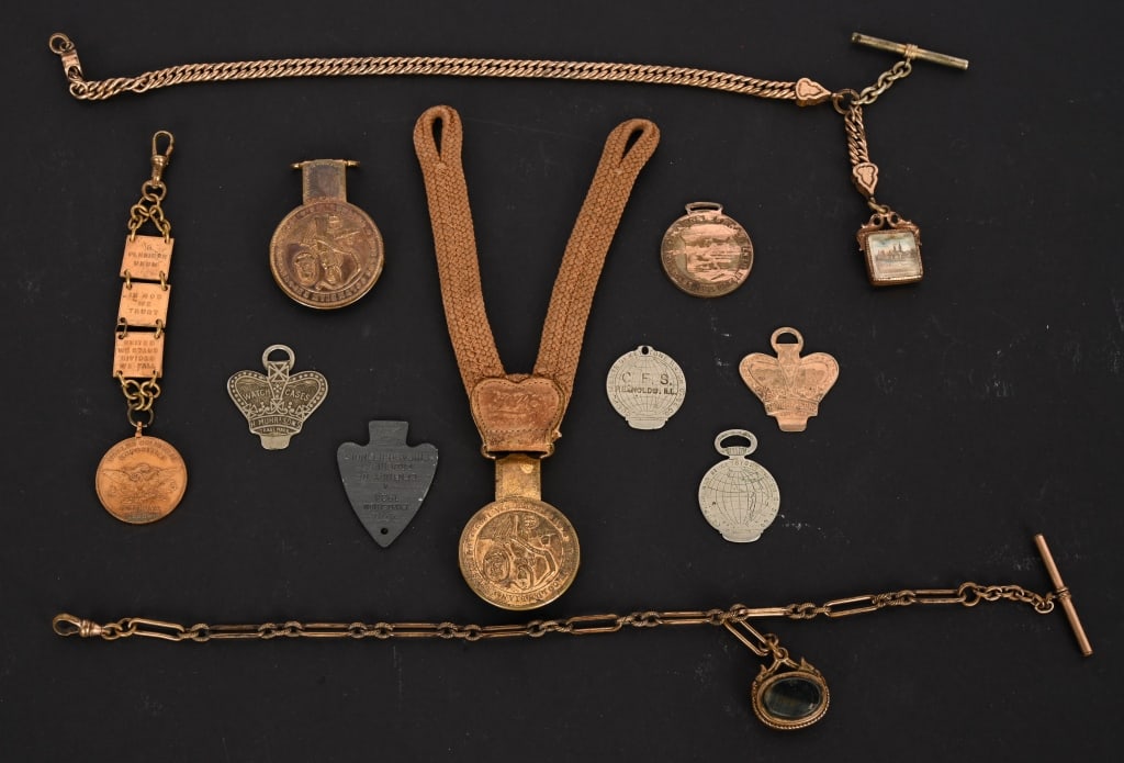 COLUMBIAN EXPOSITION WATCH FOBS & CHAINS (1 of 9)