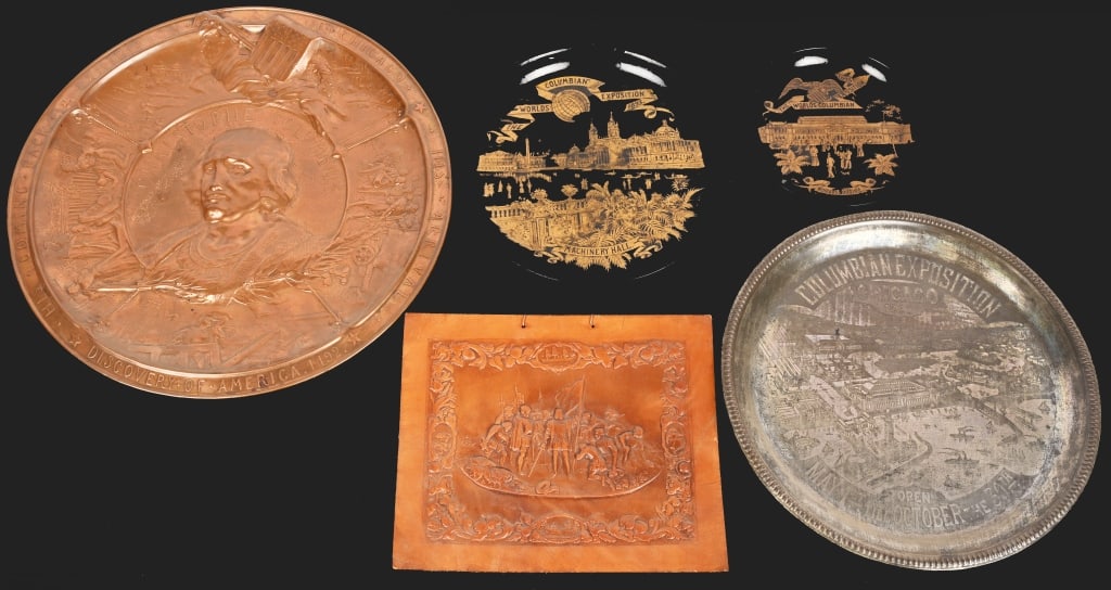 COLUMBIAN EXPOSITION CHARGERS & MORE: Lot of Columbia Exposition Chargers and more. Excellent