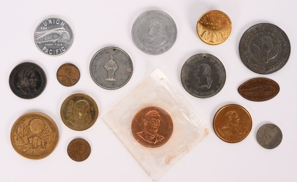 LOT OF VARIOUS TOKENS & COINS: Lot of various Tokens and Coins