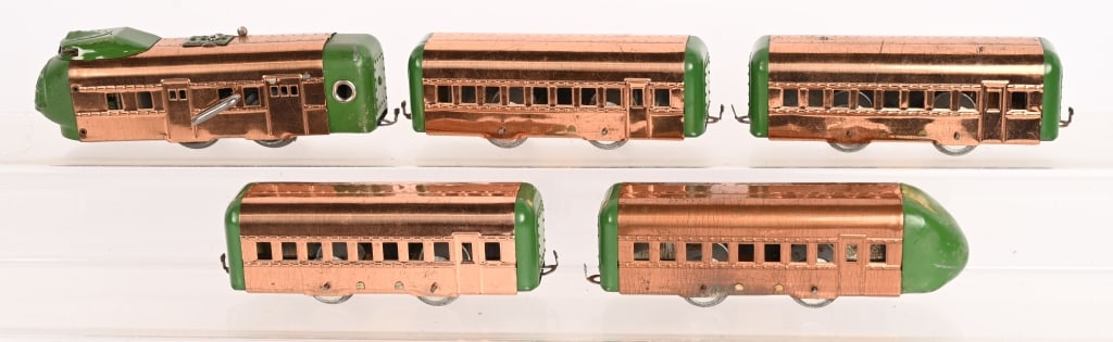HAFNER WINDUP COPPER STREAMLINE TRAIN SET - 2