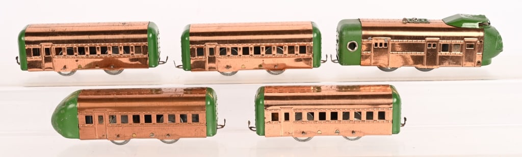 HAFNER WINDUP COPPER STREAMLINE TRAIN SET - 3