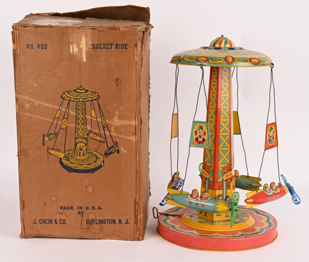 CHEIN TIN WINDUP ROCKET RIDE w/ BOX (1 of 6)