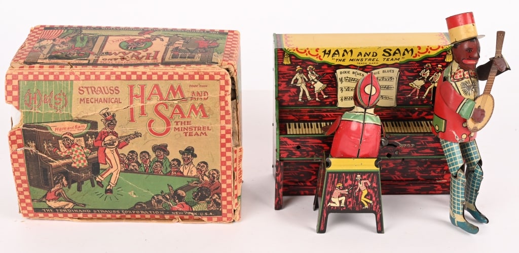 UNIQUE ART TIN WINDUP HAM & SAM BAND w/ BOX: All original and complete. Nice condition. Windup works. Boxed 8" Excellent