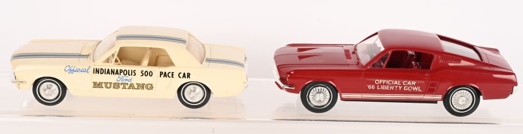 1965 & 67 MUSTANG PACE CAR & LIBERTY BOWL PROMOS: Includes 1965 Mustang Indy Pace Car and 1967 Liberty Bowl Promo Cars. Both in exceptional condition. Excellent