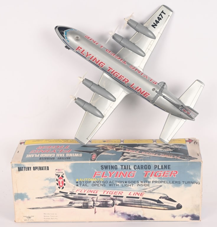 JAPAN BATTERY OP FLYING TIGER CARGO PLANE w/ BOX (1 of 9)