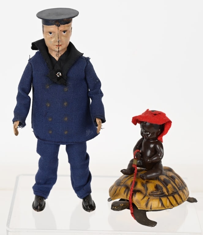 LEHMANN TIN WINDUP SAILOR & SUSI TURTLE w/ RIDER (1 of 10)