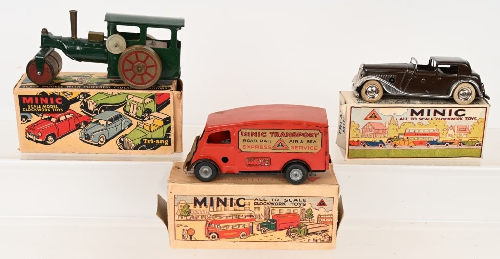 3- MINIC AUTOMOBILES w/ BOXES: All in great original condition. Boxed