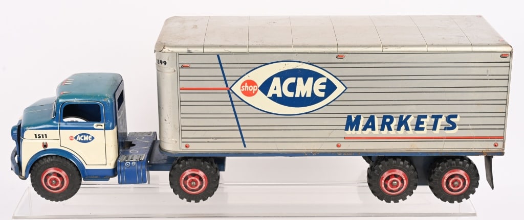 MARX ACME MARKETS SEMI TRUCK: All original in nice shape. hard to find private lable. 20" Excellent