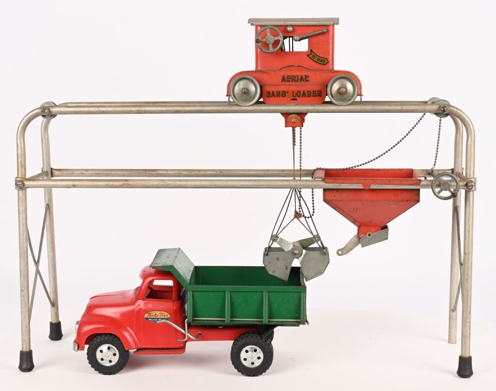 TONKA SAND LOADER & DUMP TRUCK: Both all original in nice condition. 25" Excellent