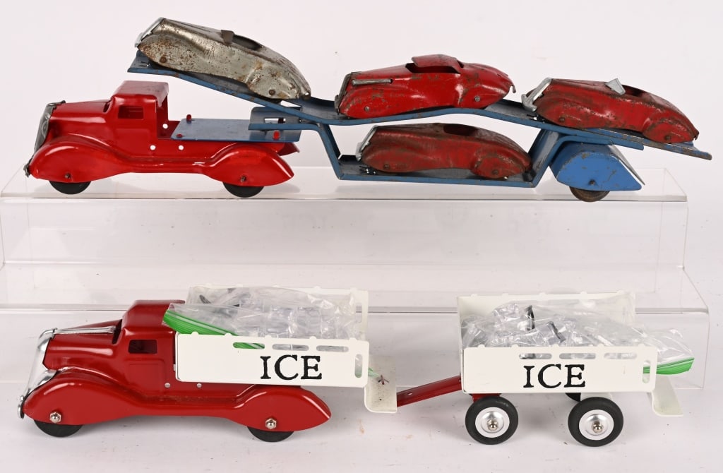 MARX AUTO TRANSPORT & ICE TRUCK w/ TRAILER (1 of 6)