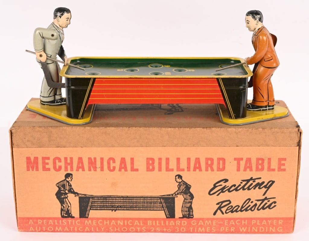 RANGER TOYS TIN WINDUP BILLARDS TABLE w/ BOX (1 of 6)