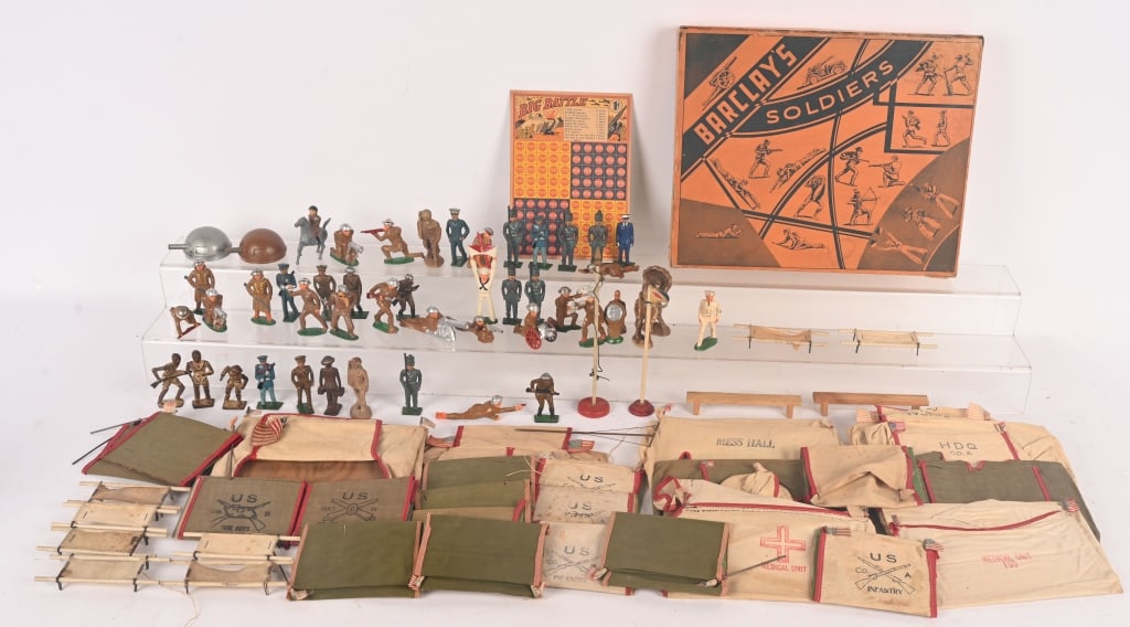 BARCLAY SOLDIERS & ACCESSORIES w/ BOX (1 of 10)