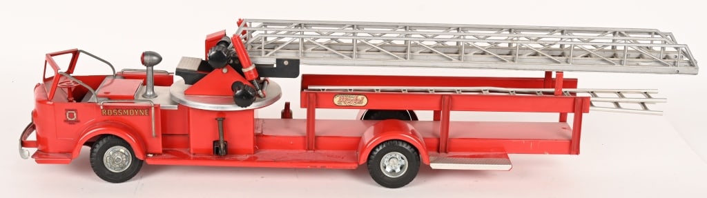 DOEPKE ROSSMOYNE FIRE LADDER TRUCK: All original and complete with ladders. very clean condition. 33" Excellent