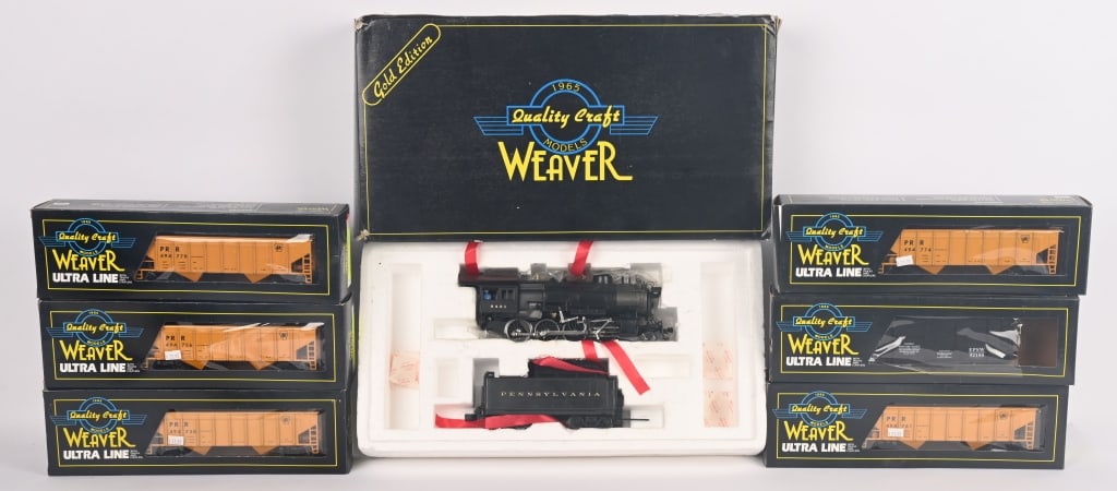 WEAVER O GAUGE LOCOMOTIVE, TENDER & 6 CARS w/ BOX (1 of 5)