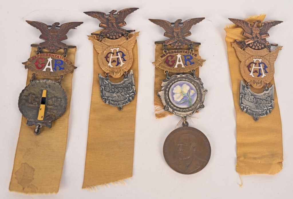 CIVIL WAR GAR VETERAN NATIONAL BADGE LOT OF 4 (1 of 5)
