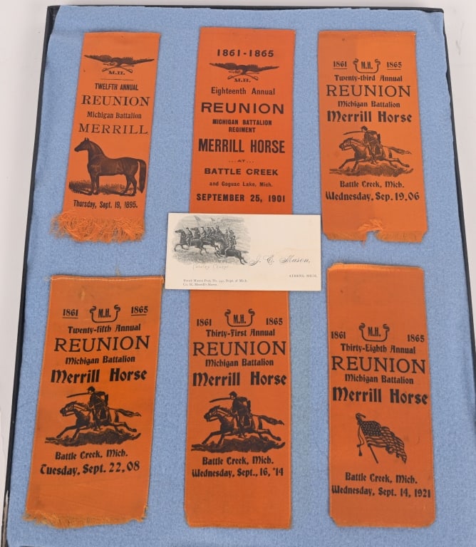 CIVIL WAR REUNION RIBBON LOT MERRILL HORSE CAVALRY (1 of 4)