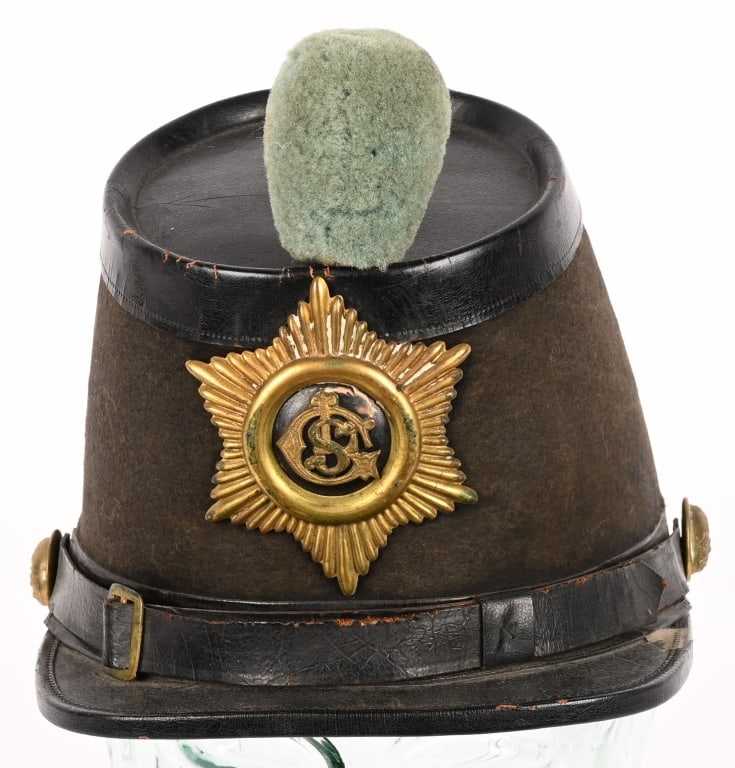 EARLY OHIO MILITIA DRESS SHAKO HELMET WITH PLUME (1 of 7)