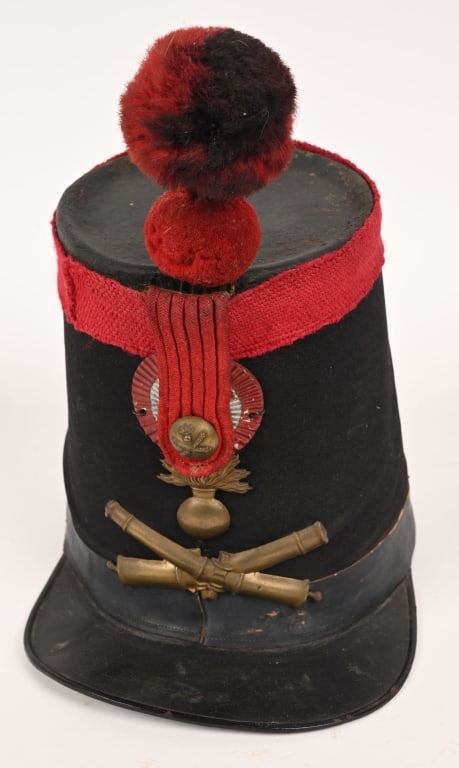FRENCH 2ND EMPIRE ARTILLERY OFFICERS SHAKO HELMET (1 of 7)