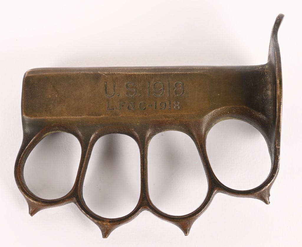 WWI US M1918 TRENCH KNIFE LF&C KNUCKLE GRIP WW1 (1 of 5)