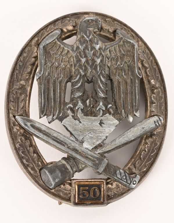 WWII NAZI 50 GENERAL ASSAULT BADGE BY JUNCKER WW2 (1 of 3)