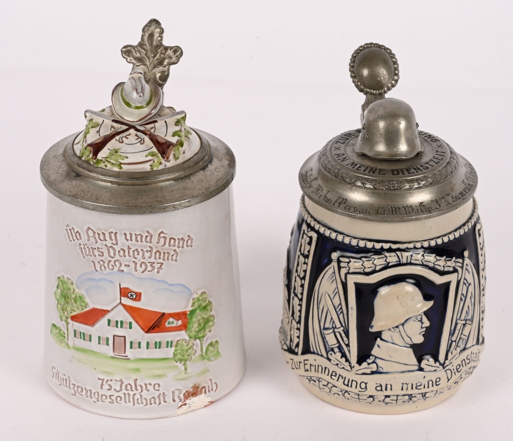 WWII NAZI GERMAN BEER STEIN LOT BAYREUTH REGT (1 of 11)