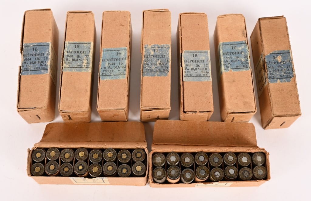 WWII NAZI GERMAN 9 BOXES OR ORIGINAL 9MM AMMO WW2 (1 of 3)