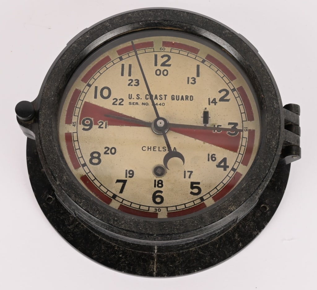 WWII US COAST GUARD SHIPS CLOCK BY CHELSEA CO. WW2 (1 of 4)