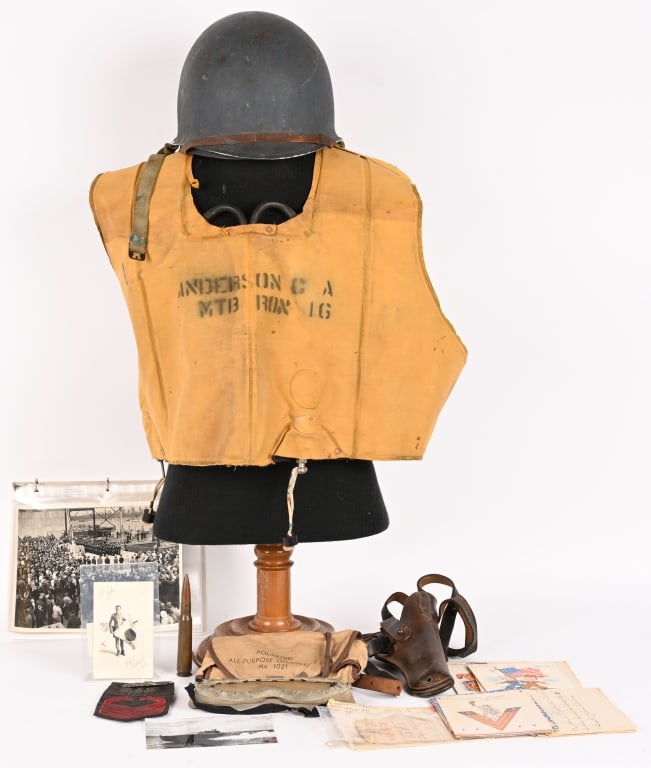 WWII NAMED PT-BOAT GROUPING WITH PAINTED HELMET (1 of 20)