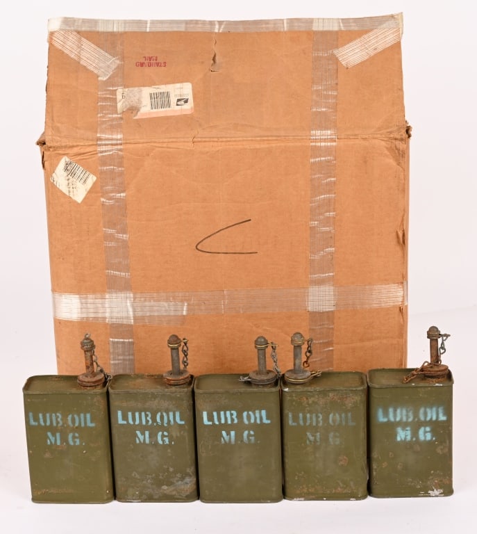 WWII US MILITARY LUB OIL MG CAN LOT OF 29 WW2 (1 of 3)