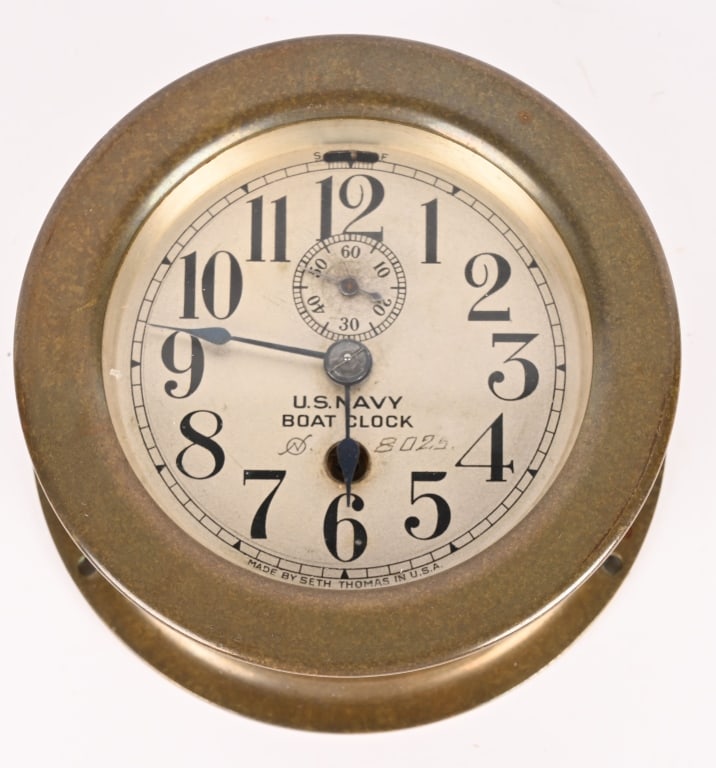 WWII US NAVY BOAT CLOCK BY SETH THOMAS CO. WW2 (1 of 4)