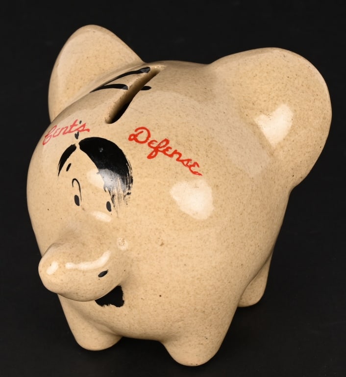 WWII HITLER CENTS 4 DEFENSE PIG PIGGY BANK WW2 (1 of 6)