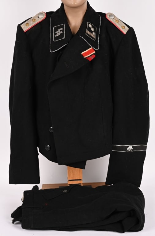 WWII NAZI GERMAN WAFFEN SS PANZER WRAPPER WW2 REPO: Repop WWII Nazi German Waffen SS Panzer Wrapper with Trousers. Tunic has a Totenkopf Officers Cufftitle with matching trousers 