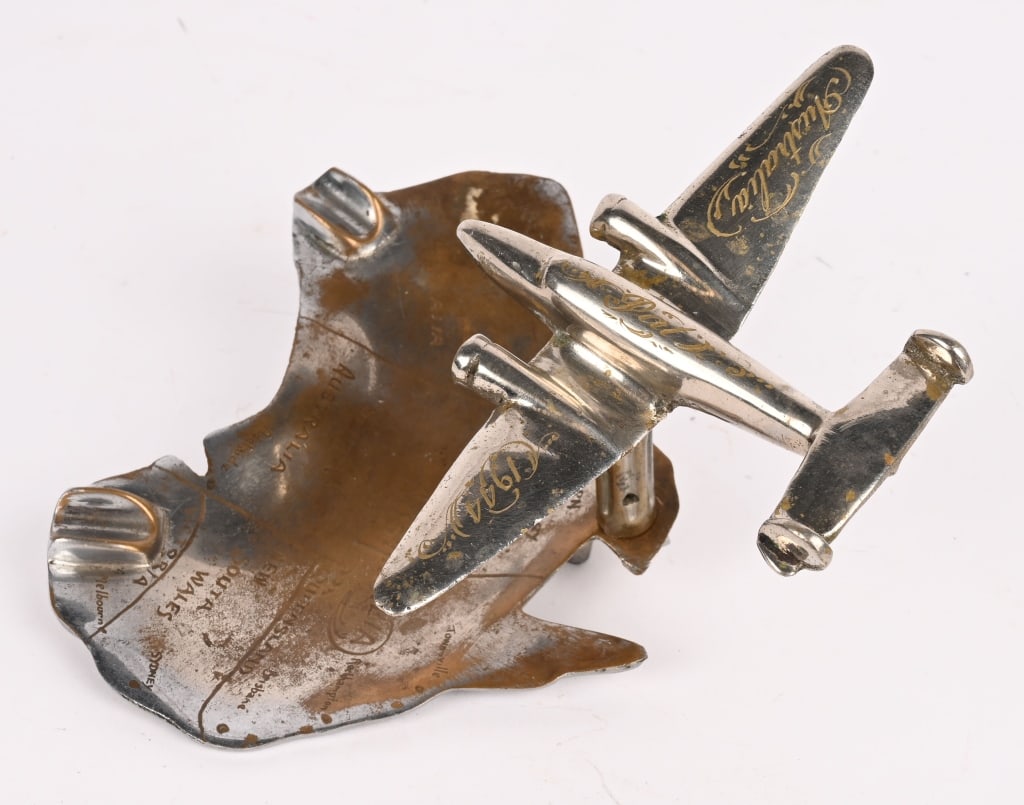 WWII 1944 DATED ASHTRAY LOCKHEED LODESTAR MODEL 18 - 4