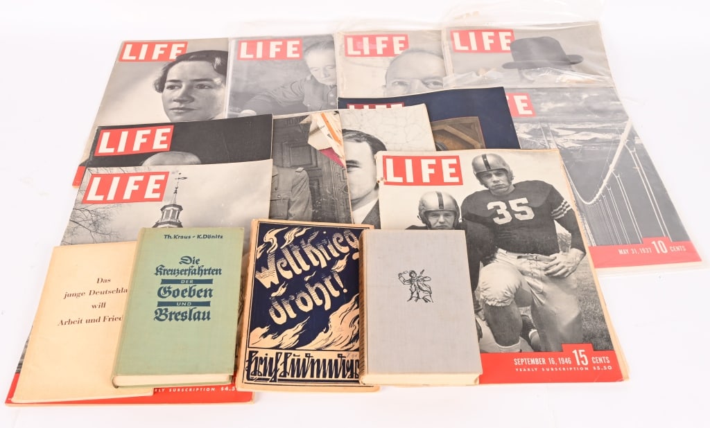 WWIII US LIFE MAGAZINE & GERMAN NAZI BOOK LOT WW2 (1 of 10)