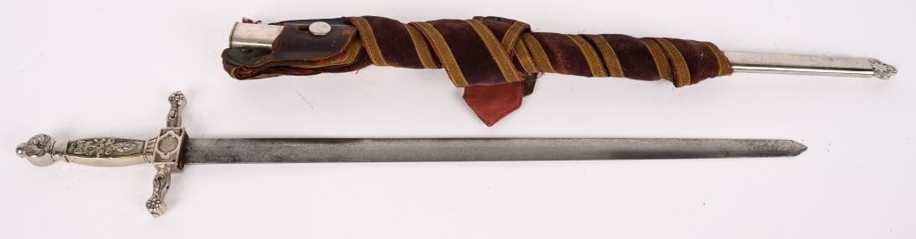 FRATERNAL CEREMONIAL SWORD W BELT / SASH (1 of 6)
