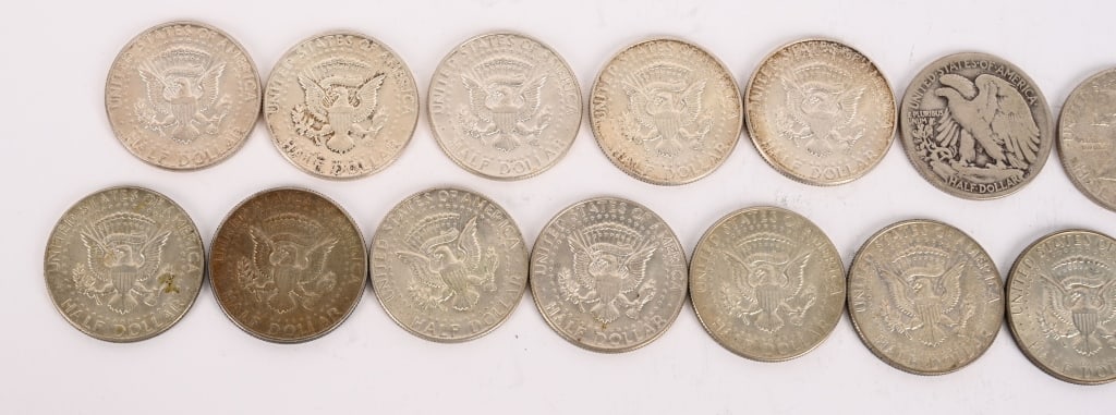 SILVER US KENNEDY HALF DOLLARS - 5