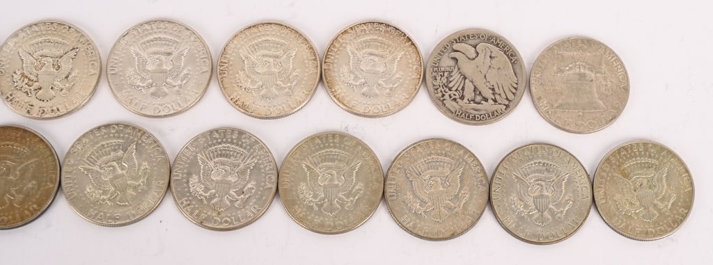 SILVER US KENNEDY HALF DOLLARS - 6