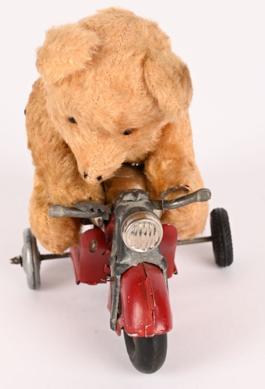 GERMAN WINDUP BEAR ON MOTORCYCLE - 2