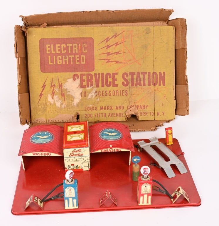 MARX GULL SERVICE STATION PLAYSET w/ BOX (1 of 6)