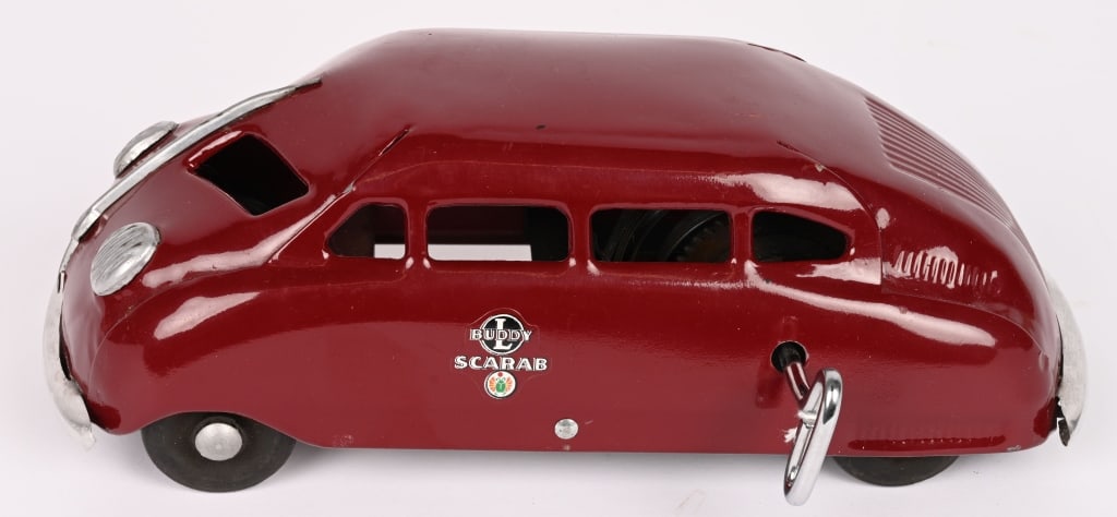 BUDDY L WINDUP SCARAB: Nice restored condition. Windup works. 10" Excellent Provenance: Tar Heel Toys the Dennis Sapp Collection