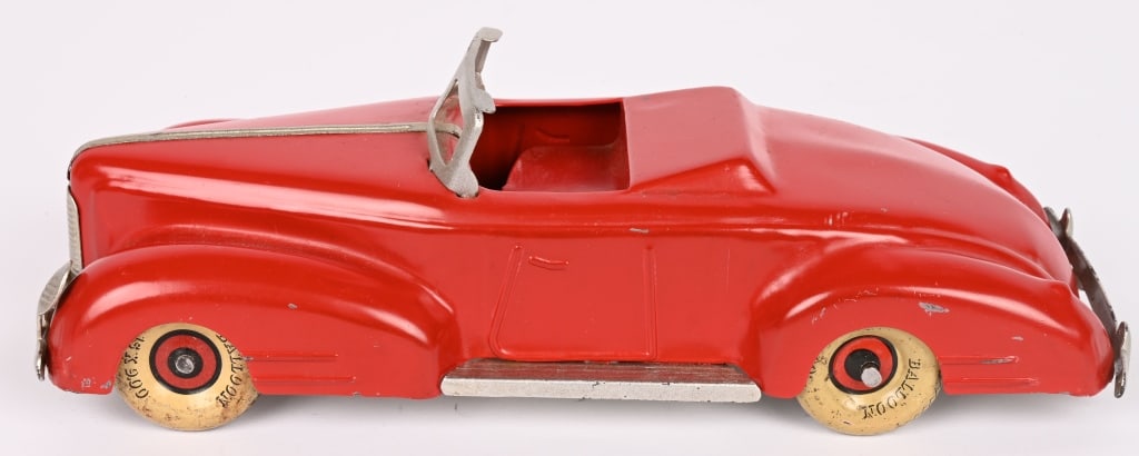 MARX LASALLE ROADSTER: Beautiful restoration. Has balloon tires. Nice restoration. 11" Excellent Provenance: Tar Heel Toys the Dennis Sapp Collection