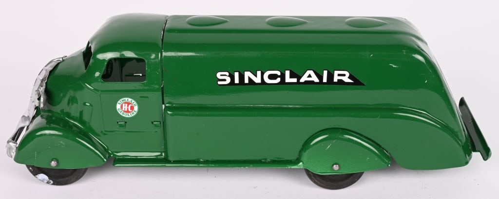 MARX STUDEBAKER SINCLAIR TRUCK: Nice restored Marx Studebaker cabover Sinclair Truck. Very well done restoration. 18" Excellent Provenance: Tar Heel Toys the Dennis Sapp Collection