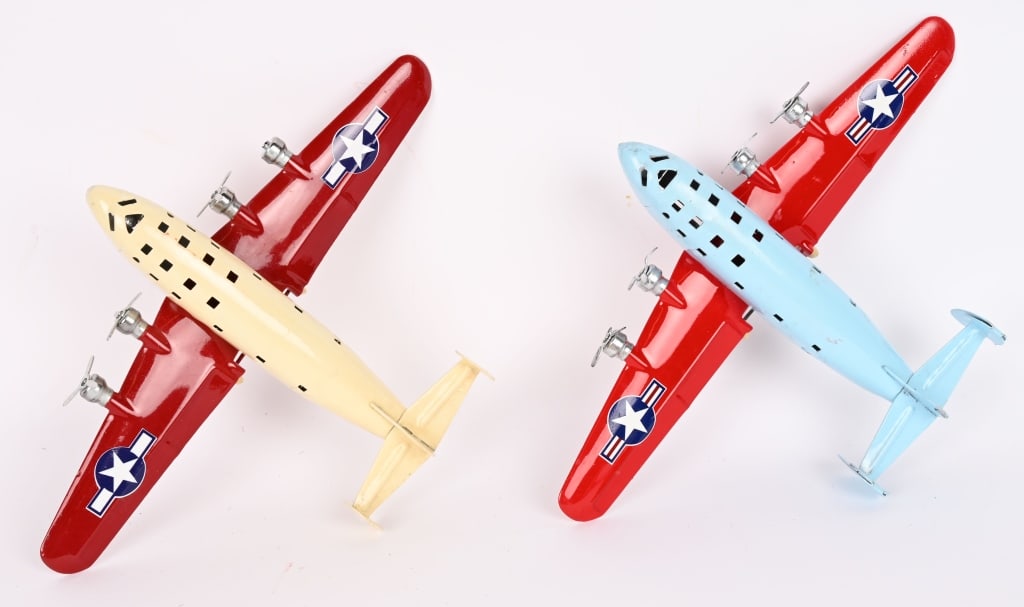 2- WYANDOTTE AIRPLANES: Pair of restored Wyandotte Airplanes. Very well done. 13" Excellent Provenance: Tar Heel Toys the Dennis Sapp Collection