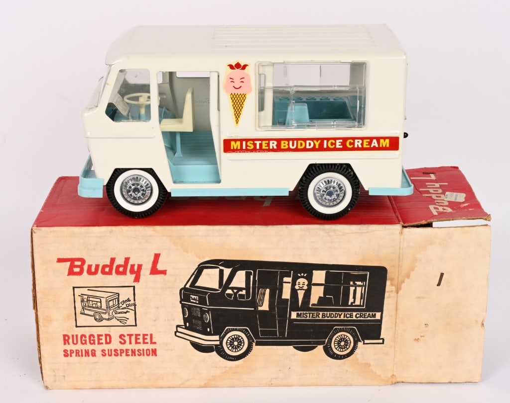 BUDDY L #5353 MISTER BUDDY ICE CREAM TRUCK w/BOX: All original and looks never played with condition. Boxed 12" Excellent