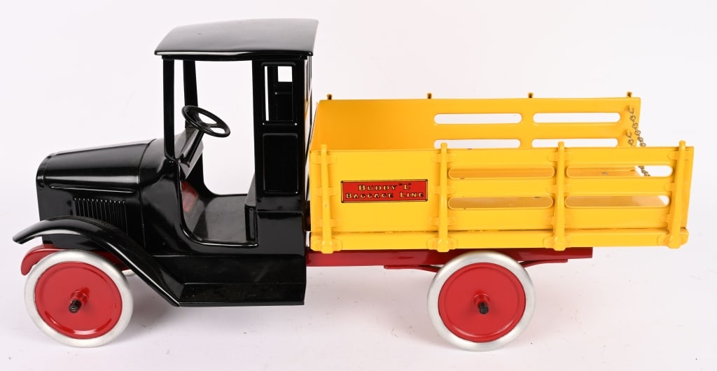 BUDDY L BAGGAGE LINE TRUCK: very nice restored Buddy L Baggage Truck. Well done accurate restoration. 26" Excellent