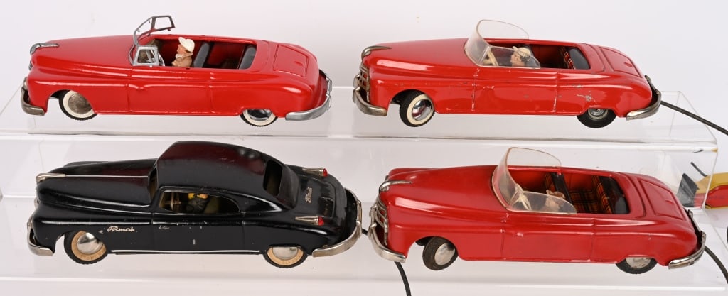 4- ARNOLD REMOTE CONTROL CARS: Lot of 4 Remote Control Cars. Conditions vary. 9 1/2" AS-IS Provenance: Tar Heel Toys the Dennis Sapp Collection