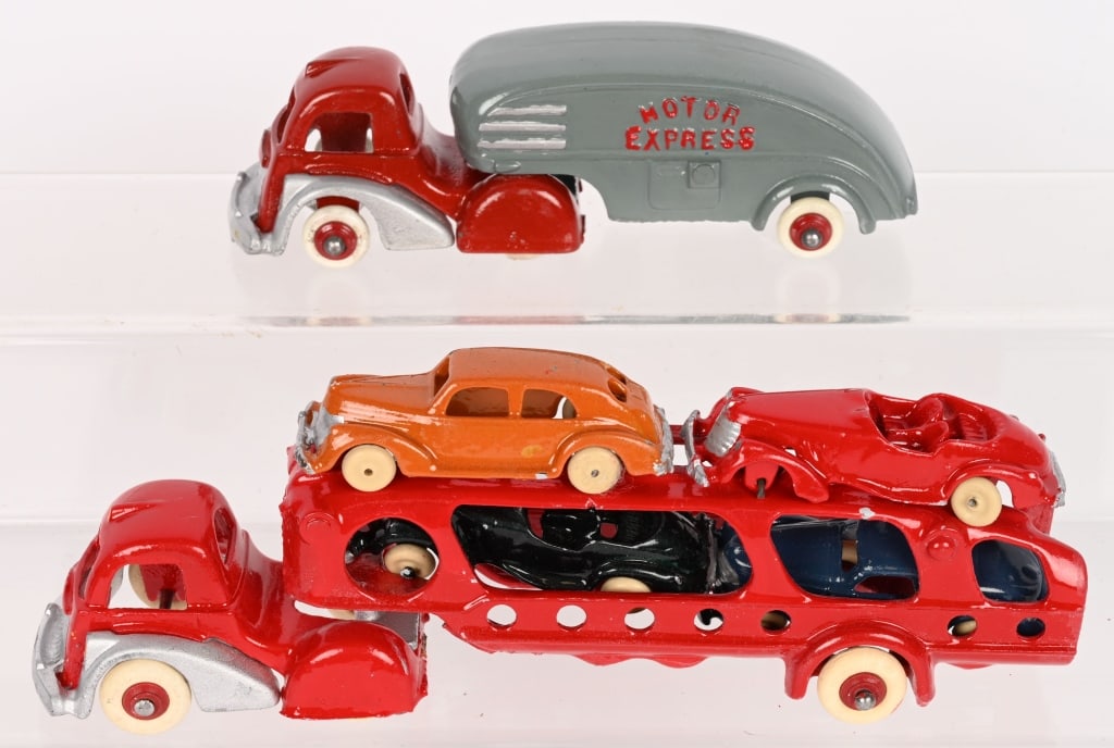 HUBLEY CAST IRON CAR HAULER & MOTOR EXPRESS (1 of 3)