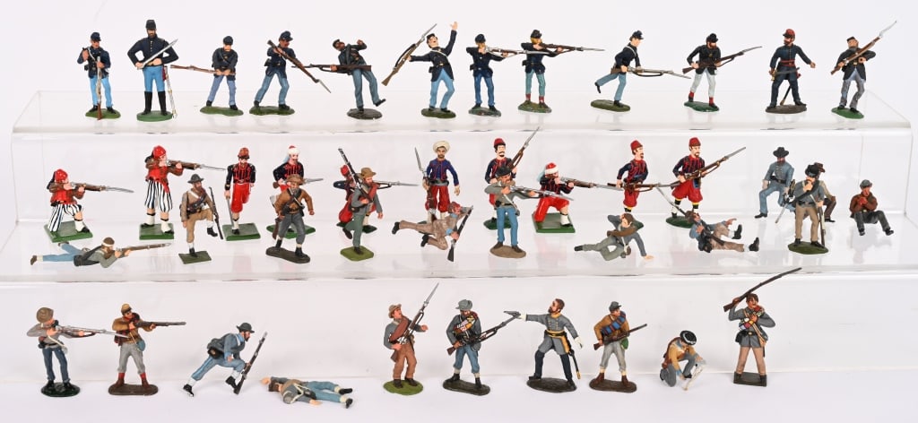 40- PROFESSIONALLY PAINTED LEAD CIVIL WAR SOLDIES: Includes Bussler, Imrie, and Shenandoah professionally painted Civil War Soldiers. Excellent